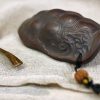 Tortoiseshell-shaped ceramic tea scoop with a copper handle - Image 7