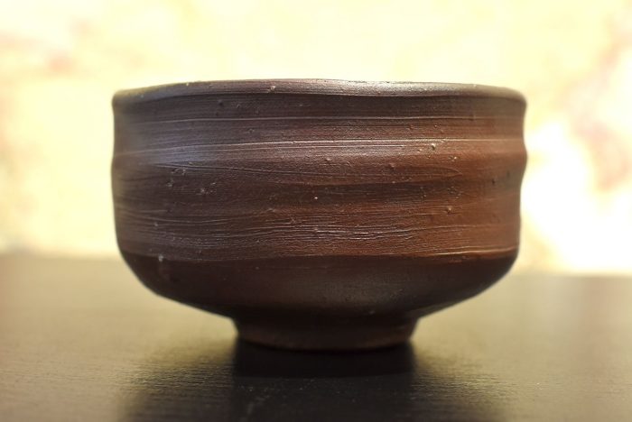 Wood-fired Matcha Chawan Han-tsutsu-nari | Kazuhiko Uchida - Bizen