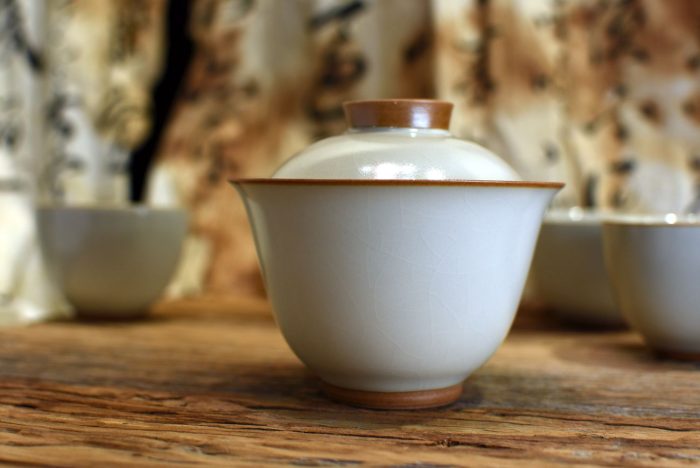 HuangRu Yellow Tulip Gaiwan | Crackled Glazed, 150 ml.