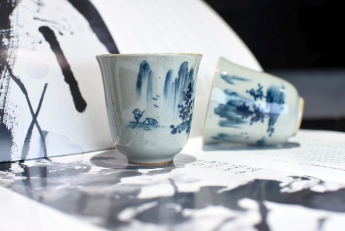 Landscape Teacup - Stone Clay | Underglazed Blue Style 50 ml. - Image 6