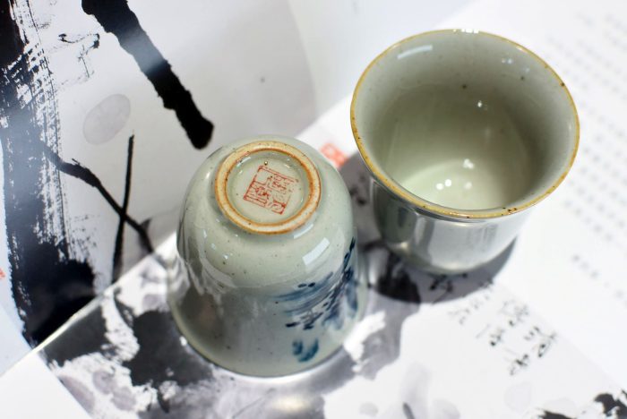 Landscape Teacup - Stone Clay | Underglazed Blue Style 50 ml. - Image 2
