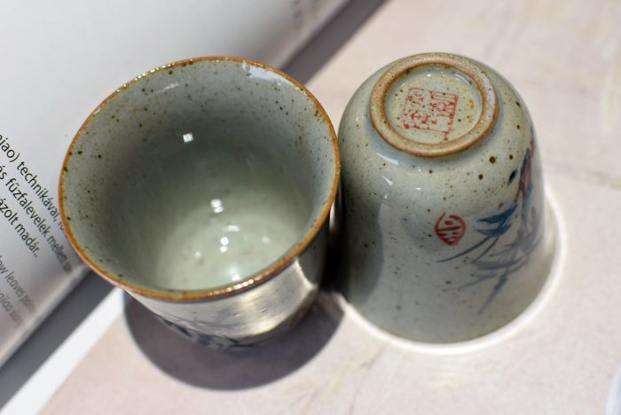 Bamboo and Bird Teacup - Stone Clay | Underglazed Blue Style 50 ml. - Image 6