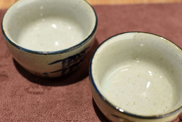 Flat Bamboo Teacup - Stone Clay | Underglazed Blue Style 50 ml. - Image 4