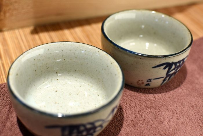 Flat Bamboo Teacup - Stone Clay | Underglazed Blue Style 50 ml. - Image 5