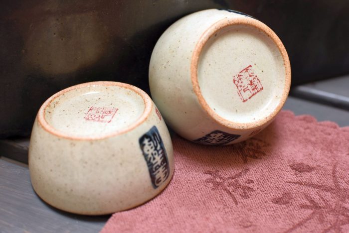 Flat Zen Teacup - Stone Clay | Underglazed Blue Style 50 ml. - Image 4