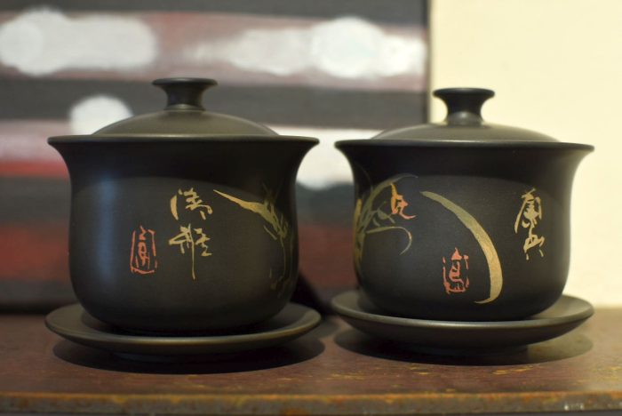 Bamboo - Jianshui Gaiwan |  Black Clay with Traditional Inlay Technique 130 ml. - Image 6
