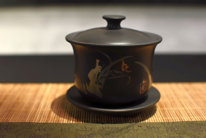 Daylily - Jianshui Gaiwan |  Black Clay with Traditional Inlay Technique 130 ml. - Image 3
