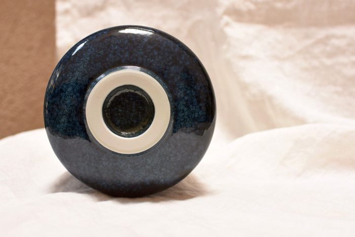 Rippling Mirror of Water | Mino-yaki Matcha Chawan | Half Cylinder Shape - Image 2