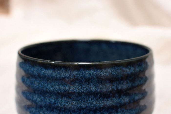 Rippling Mirror of Water | Mino-yaki Matcha Chawan | Half Cylinder Shape - Image 6