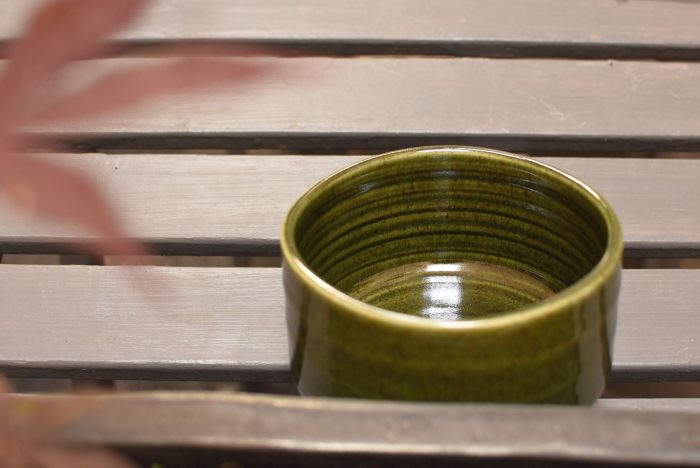 Beauty of Forest Moss | Mino-yaki Matcha Chawan | Half Cylinder Shape - Image 5
