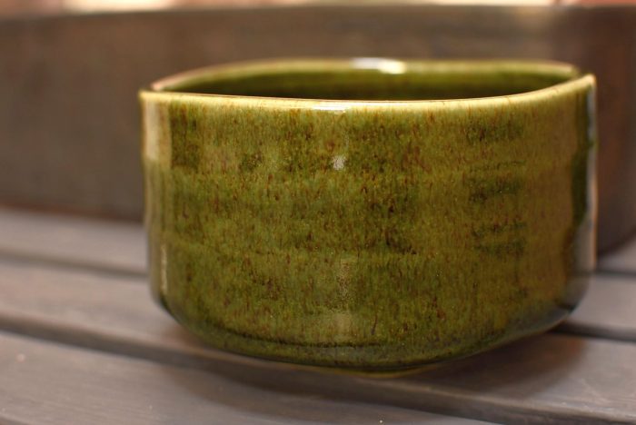 Beauty of Forest Moss | Mino-yaki Matcha Chawan | Half Cylinder Shape - Image 6