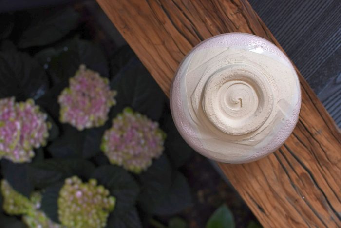 Sakura Tree Chawan | Shino-glazed Mino-yaki Matcha Bowl | Half Cylinder Shape - Image 5