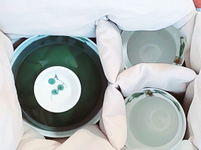Pine Tree Porcelan Gaiwan Set | Hand Painted, 120 ml Gaiwan + 2 Cups + Soft Bag - Image 7
